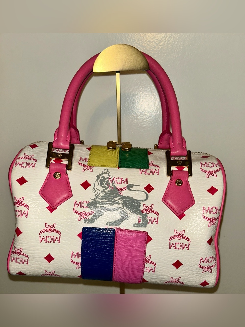 MCM Visetos Princess Lion Boston Bag. Limited Edition!